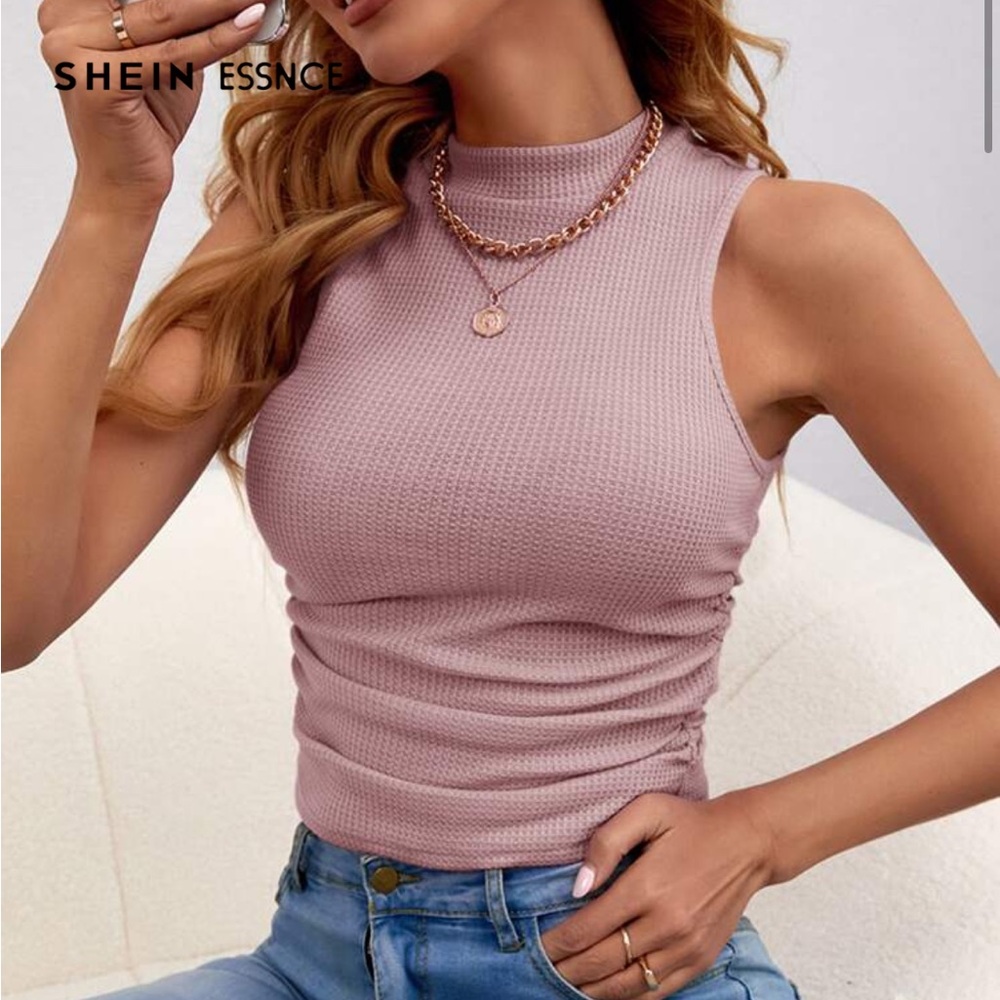 Pink Sleeveless Knit Top